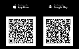 QR-koodit Google Play ja AppStore